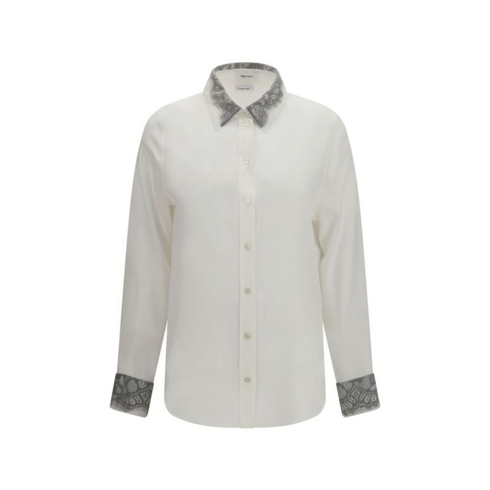 Alexander McQueen White Silk Dress Women's Shirt